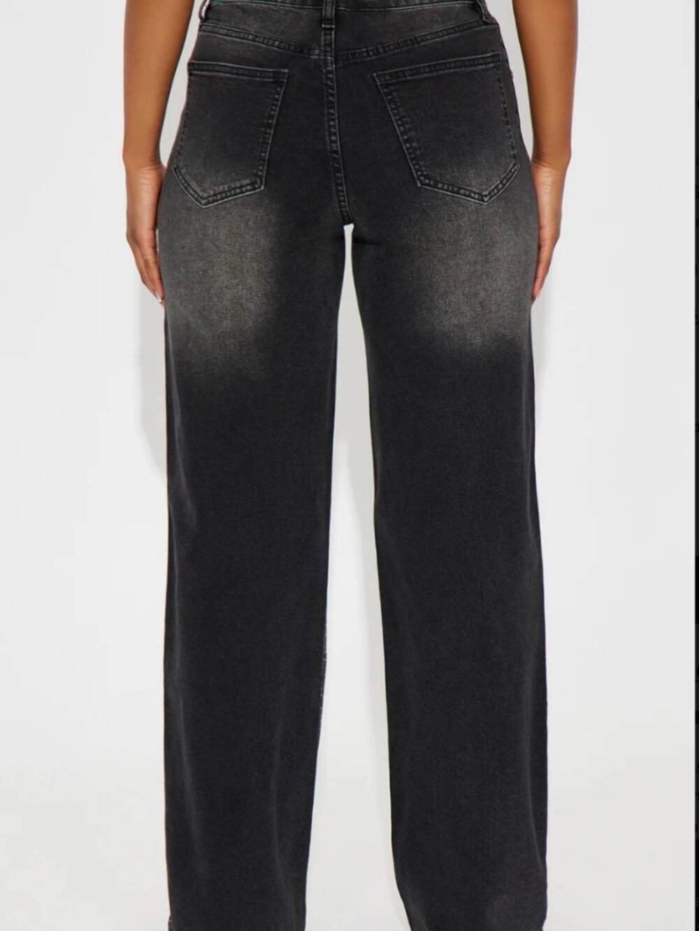 FASHION NOVA Not So Average Stretch Embellished Straight Leg Black JEANS Sz. 16 - Picture 4 of 13